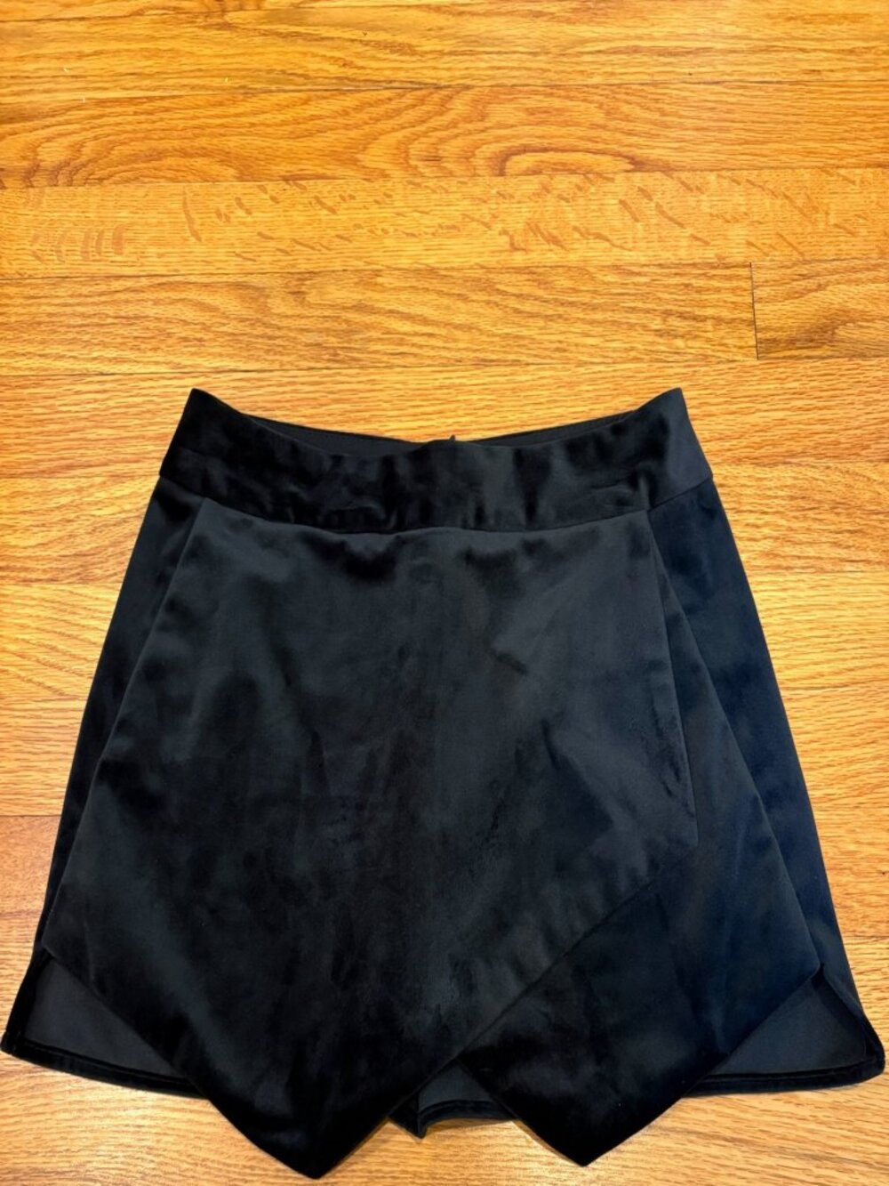 Design Lab Black Velvet Envelope Skirt (Size S)